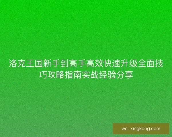 洛克王国新手到高手高效快速升级全面技巧攻略指南实战经验分享